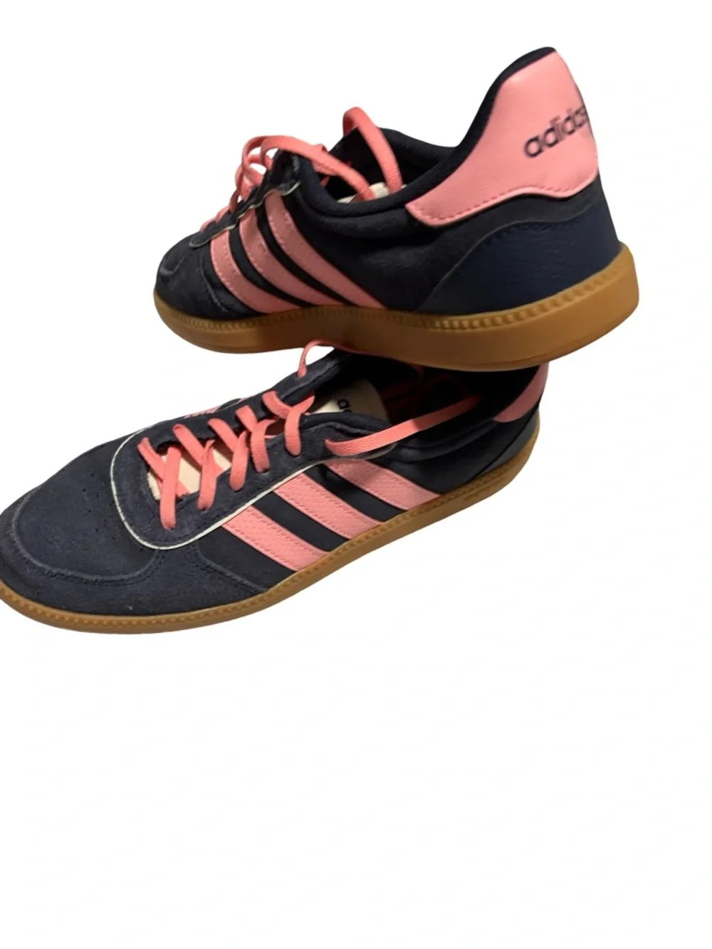 Adidas VL Court 2.0 Navy Blue Pink Gum Sole Sneakers Women's
